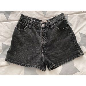 Vintage Black High-Waisted Guess Jean Shorts